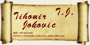 Tihomir Joković vizit kartica